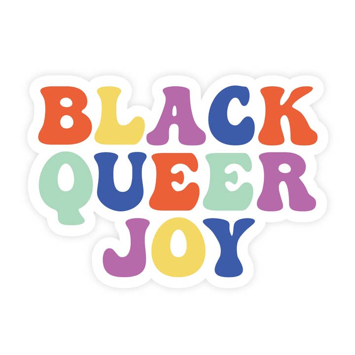 Autocollant en vinyle Queer Joy noir pour la vente par The Little Gay Shop