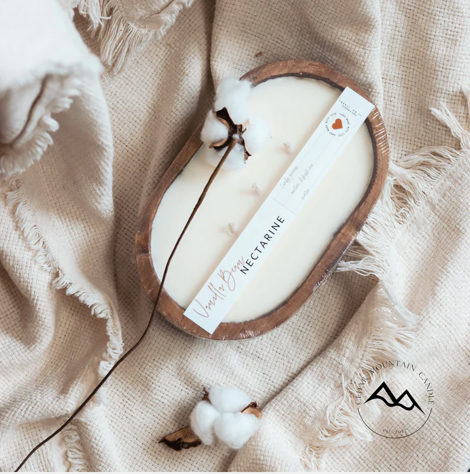 Madera Natural Vela favorita para todo el año: cuenco de madera con 3 mechas de venta al por mayor en Faire0