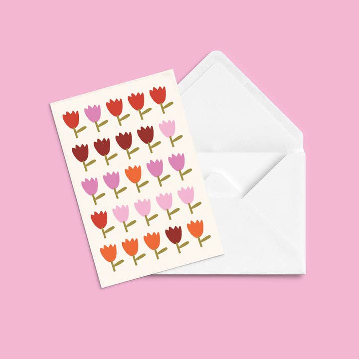 Carte de souhait 'Dis-le avec des fleurs' for wholesale by Anne-Julie Dudemaine