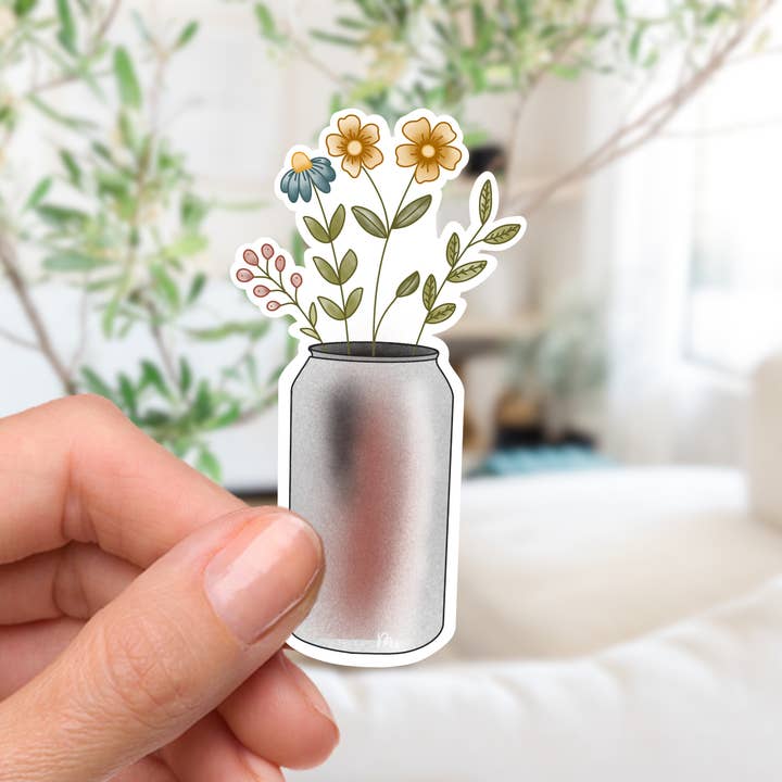 Caffeinated Blossoms Stickers for wholesale by Couch McDoodles