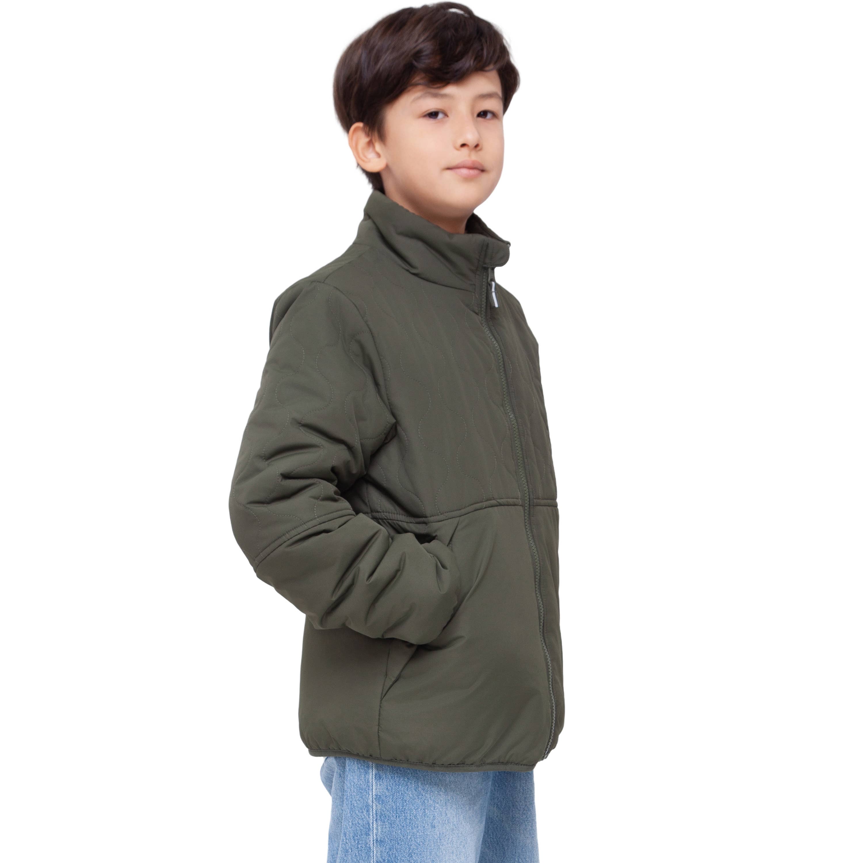 Rokka & Rolla - Wholesale Puffer Jacket - Kids - Boys' Reversible Quilted Jacket Fleece Puffer Coat6