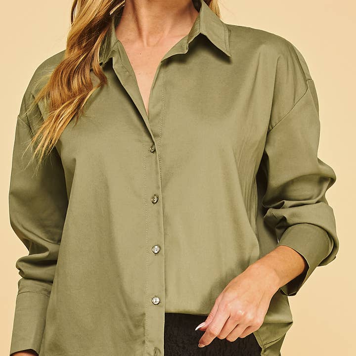 FREEZIA - Wholesale Button Down Shirt - Women's - 4th of july BUTTON DOWN COLLAR WHITE SHIRT-F7491828