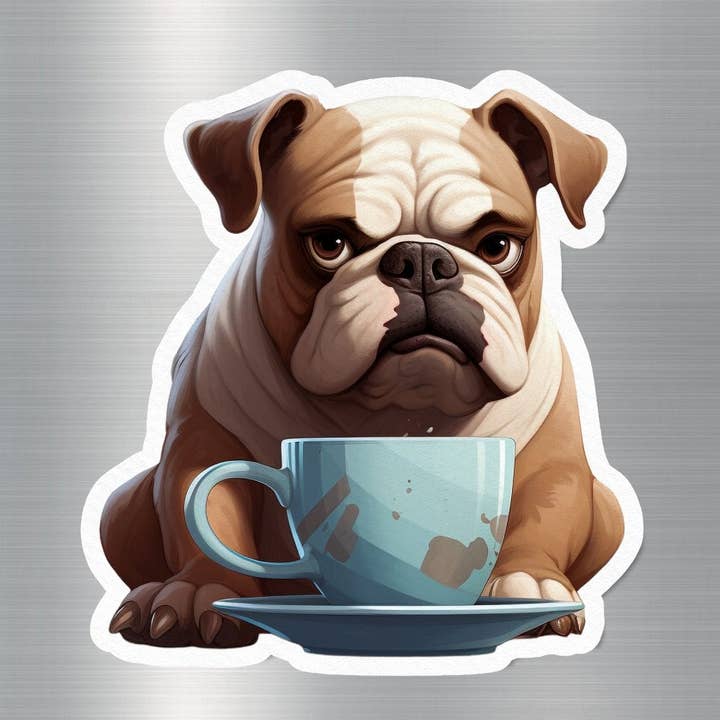 Coffee Hound Dog Sticker for wholesale by GraffMerch.com