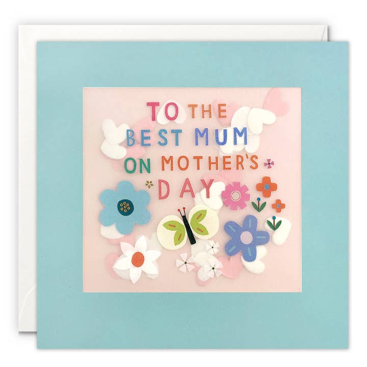 James Ellis - Wholesale Mother's Day Card - Best Mum Flowers Confetti Mother's Day Card - Paper Shakies