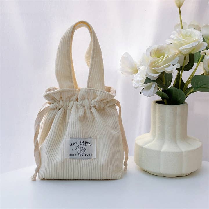 Funkyrel® Atzbranding Limited - Wholesale Drawstring Bag - Women's - Corduroy Drawstring Handheld Storage Bag