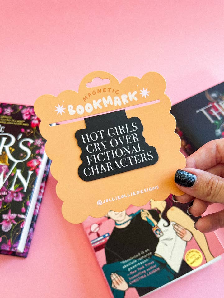 Hot Girls Cry (Black/White) Magnetic Bookmark for wholesale by Jollie Ollie Designs