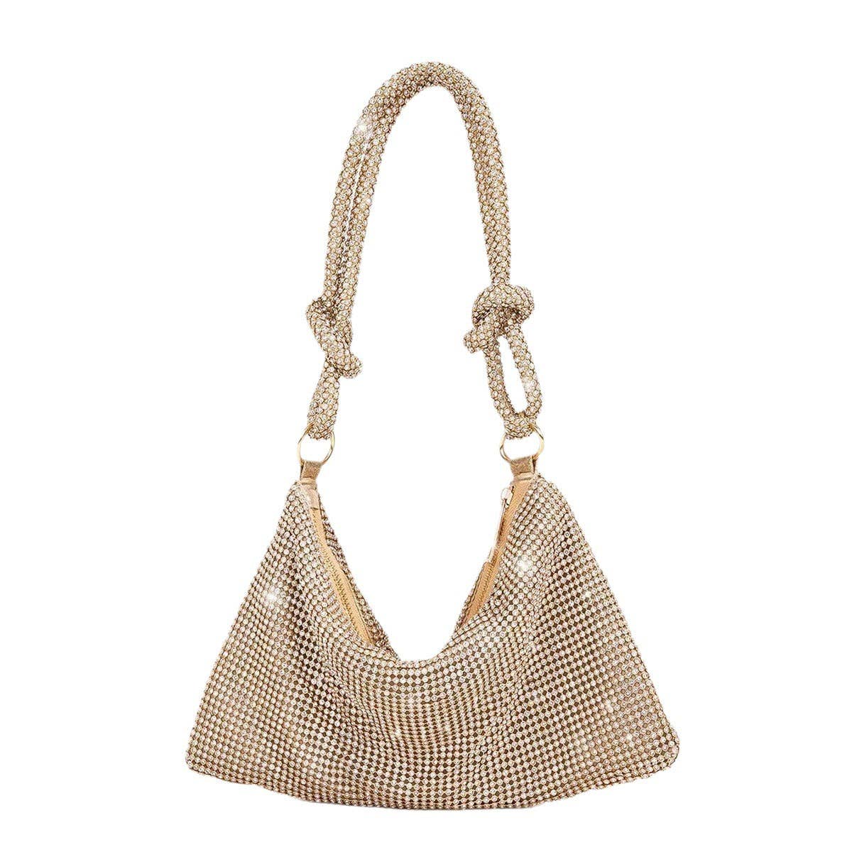 Dipped Shop - Vente Sac porté épaule – femme - Sac de soirée scintillant en strass simple DP25C7482