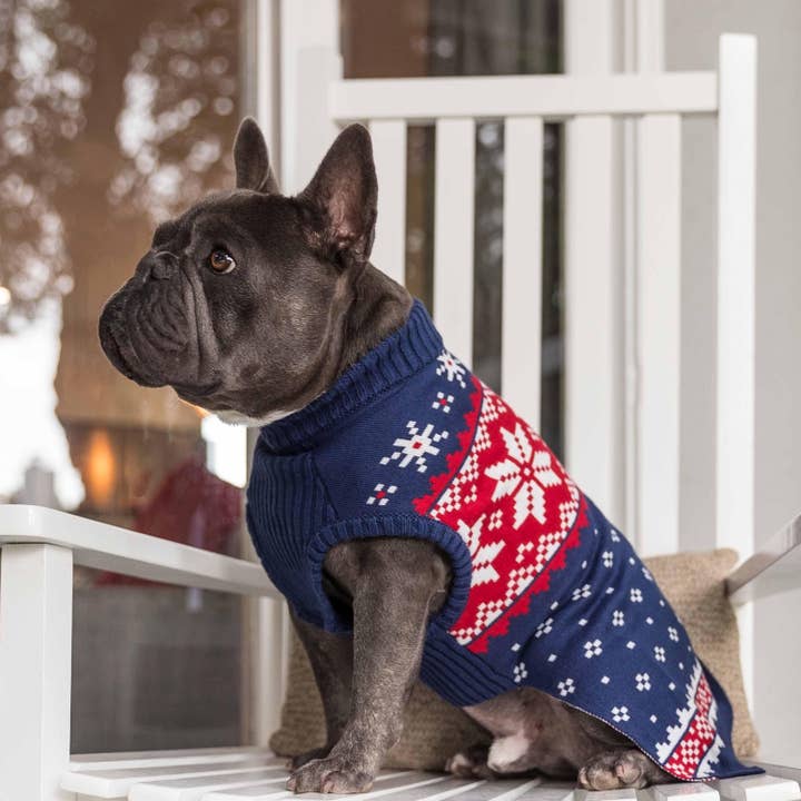 Blueberry Pet - Wholesale Pet Sweater - Dog - Custom-Knit & Dyed Christmas Snowflake Sweater - 6 Design 7