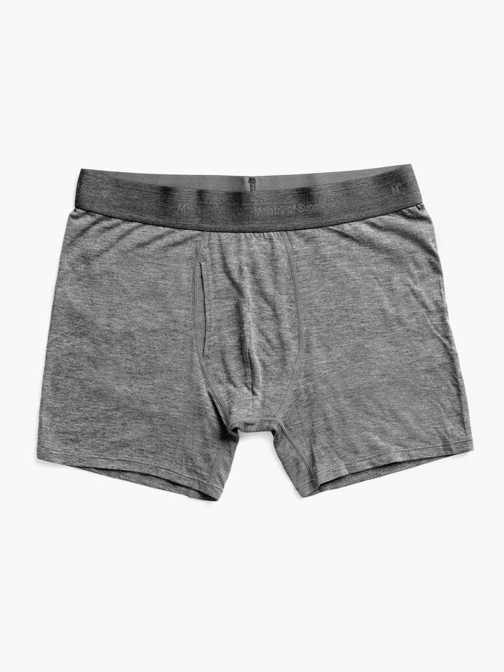 Brezo de Carbón Calzoncillo bóxer compuesto de merino para hombre, color carbón jaspeado de venta al por mayor en Faire0