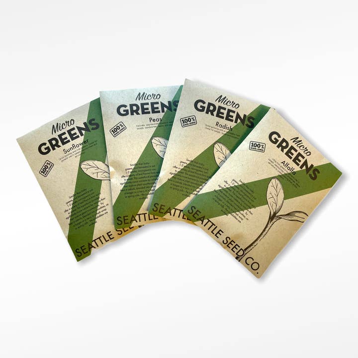 Non-GMO Microgreens Sampler Pack for wholesale by Seattle Seed Co.