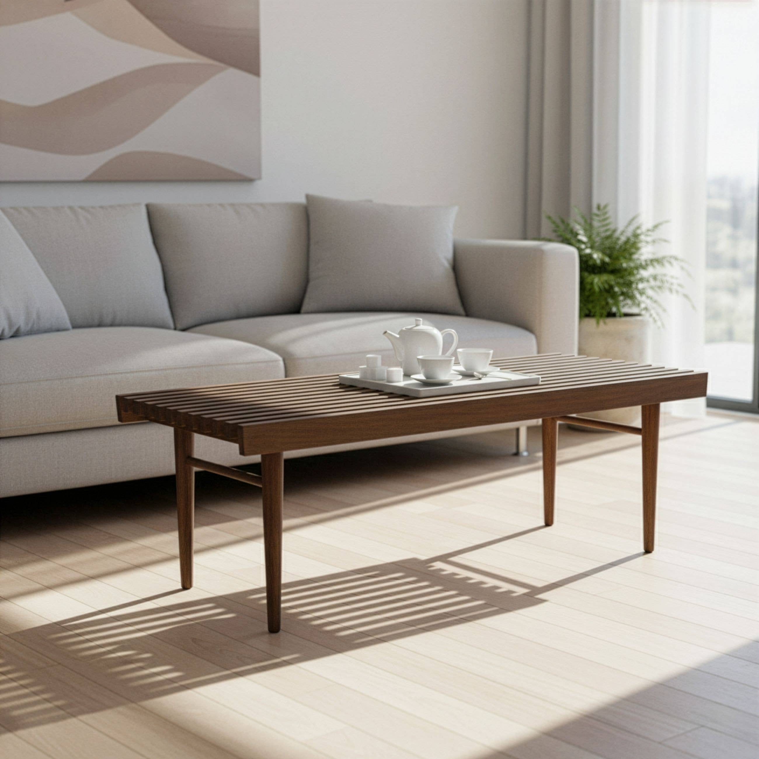 Glamour Home - Wholesale Bench - Baird Slatted Wooden Bench9