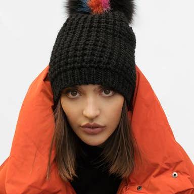 Kyi Kyi - Wholesale Beanie - Women's - Classic Fur - Multi Color Pom27