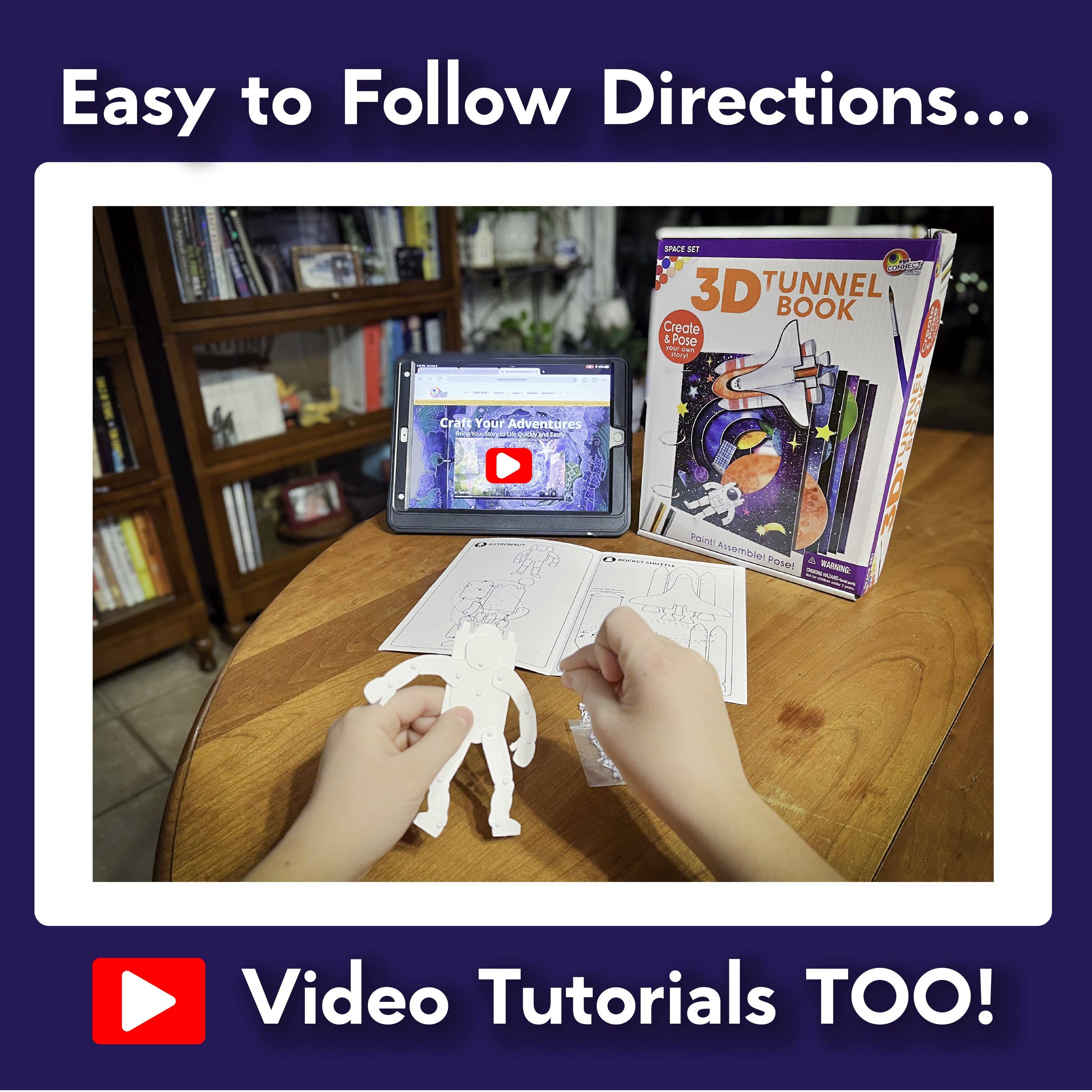 EyeConnect Crafts - Wholesale DIY Craft Kit - Kids - 3D Tunnel Book: SPACE (Deluxe Size)5