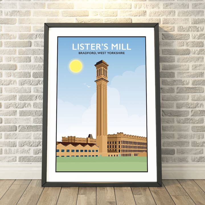 Lister's Mill, Bradford, Yorkshire Print, Cards & Gifts for wholesale by Tabitha Mary