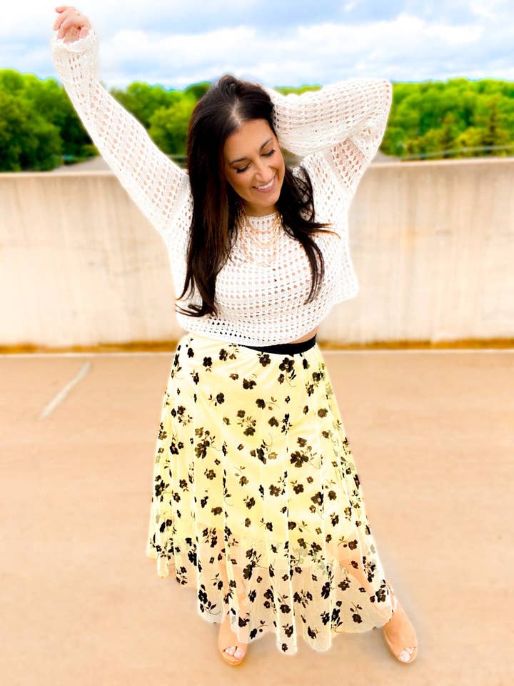 Wide Sleeve Crochet Crop Top Coverup for wholesale by Girl Code Couture