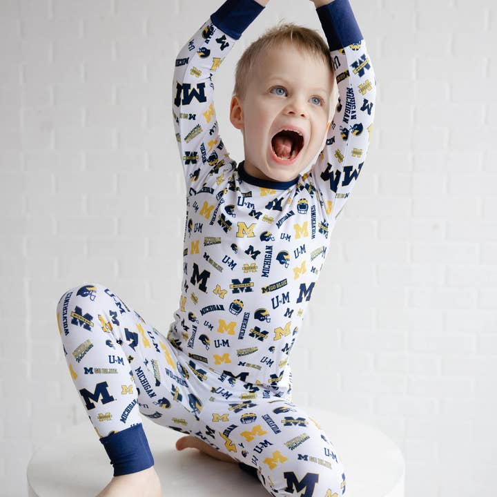 Tailgate Tikes - Wholesale Sleepwear Set - Kids - Michigan Wolverines Two-Piece Pajama Set6