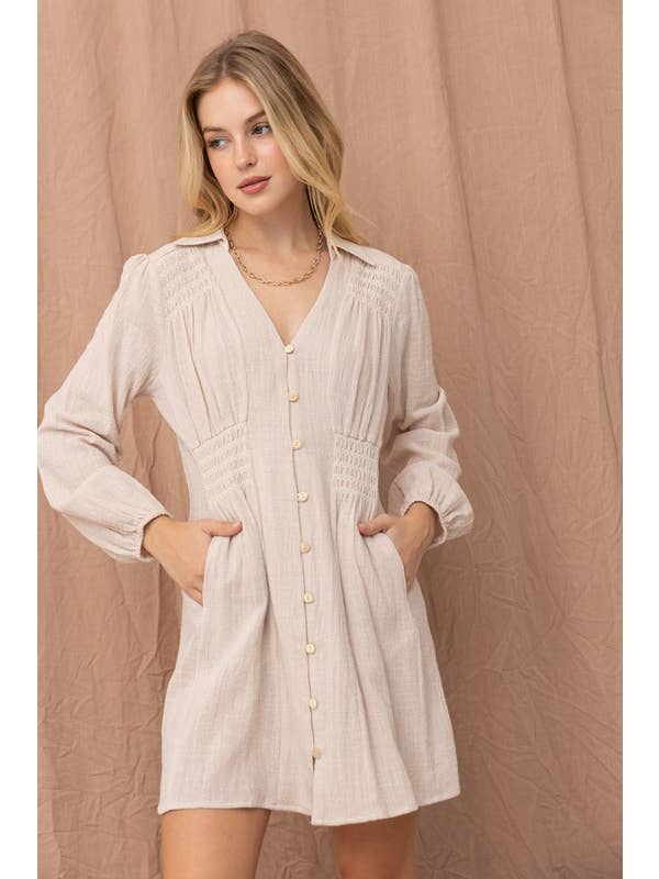 ILLA ILLA - Wholesale Dress - Women's - Cotton Button Down Dress