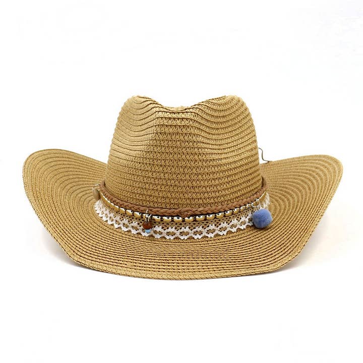 Western Cowboy Straw Hat Beach Sun Protection_CWAH1253 for wholesale by ACCITY