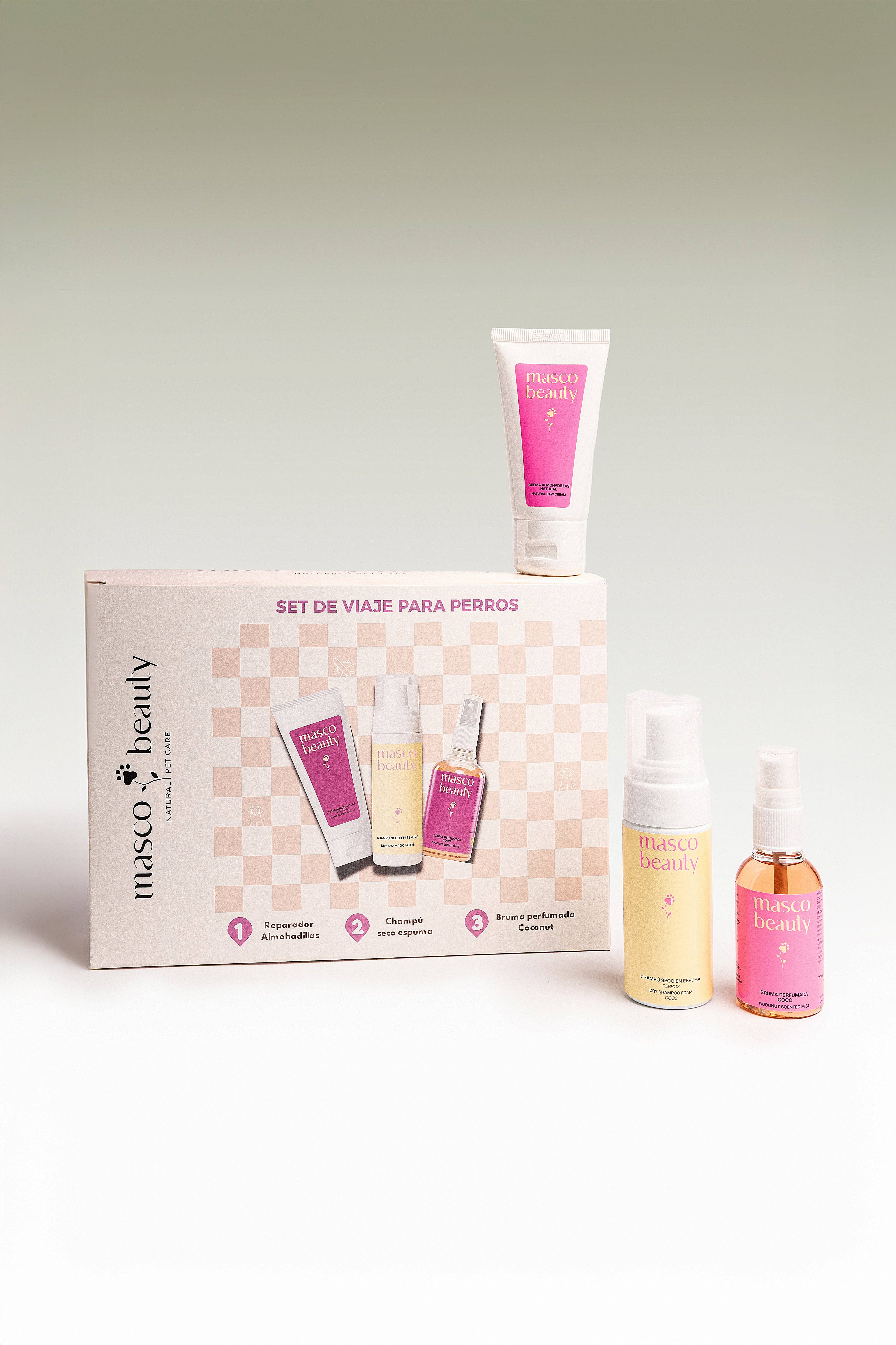 Masco Beauty - Venta al por mayor Conjunto de aseo - Perros - Set 3 Esenciales Mini para Perros – Kit Regalo Natural Masco1