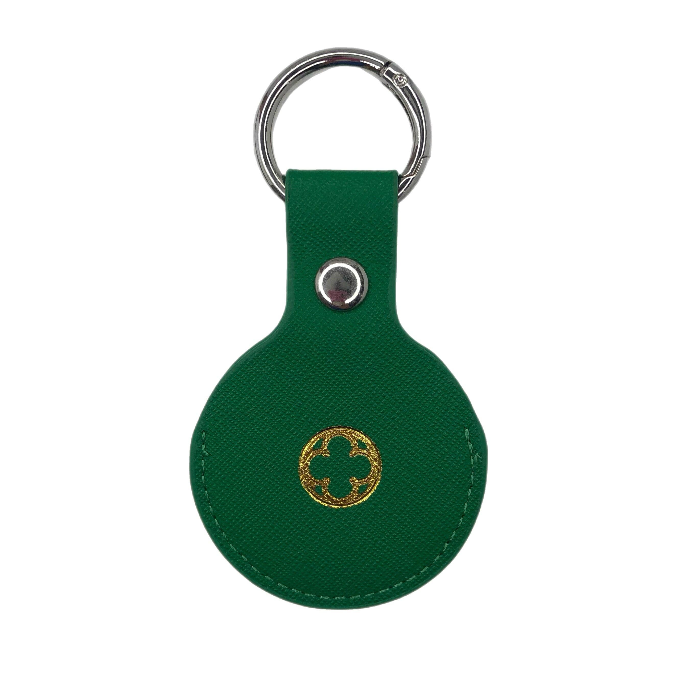 Oriana Lamarca Designs – wholesale Keychain – Unisex – Green Saffiano Leather Apple Air Tag Cover0