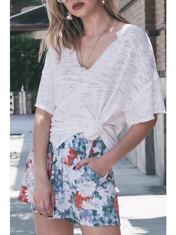 AND THE WHY - Wholesale Shorts - Women's - ATW12947 - Print Shorts With Pocket