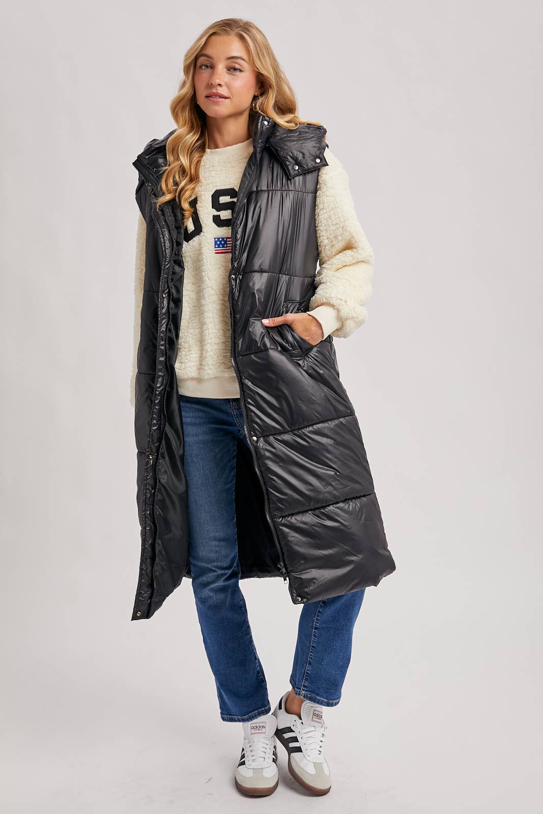 Bluivy – wholesale Väst - Dam – LÅNG LINJE BÄLTE PUFFER HUVA VÄST6