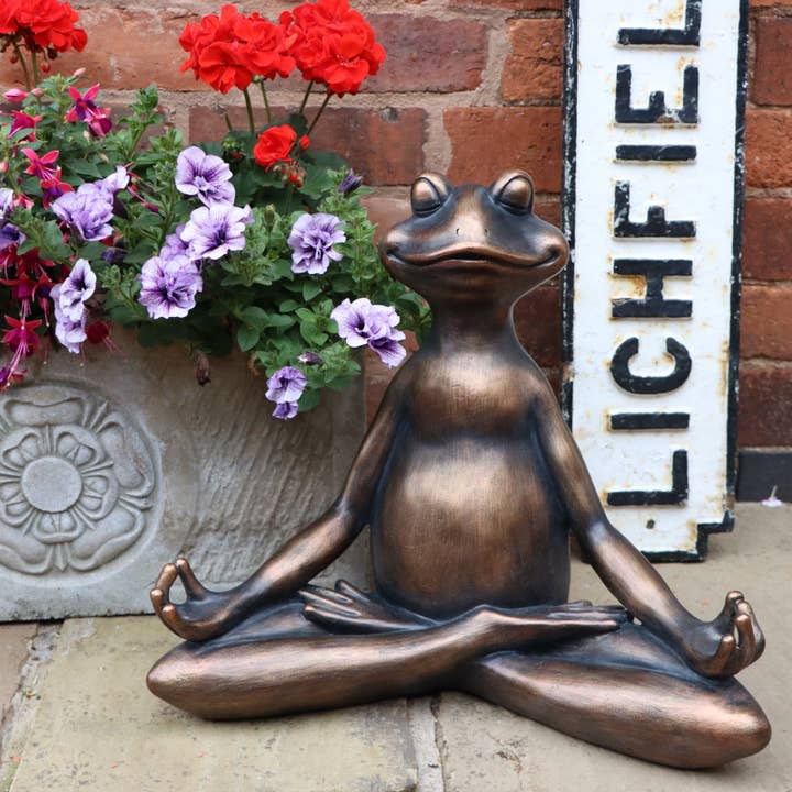 Bentley & Bo - Wholesale Sculpture - Yoga Frog - Lotus Position