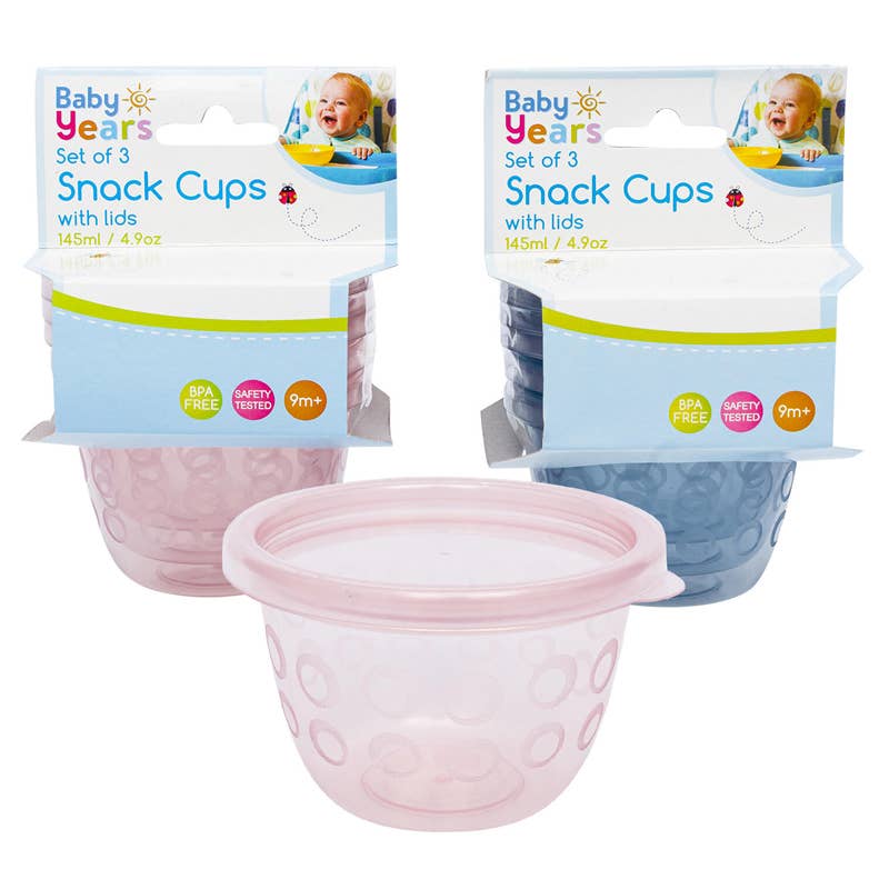 Deluxe Import Trading - Wholesale Food Storage Container - Baby Years Snack Cups with Lids 3pk Assorted0