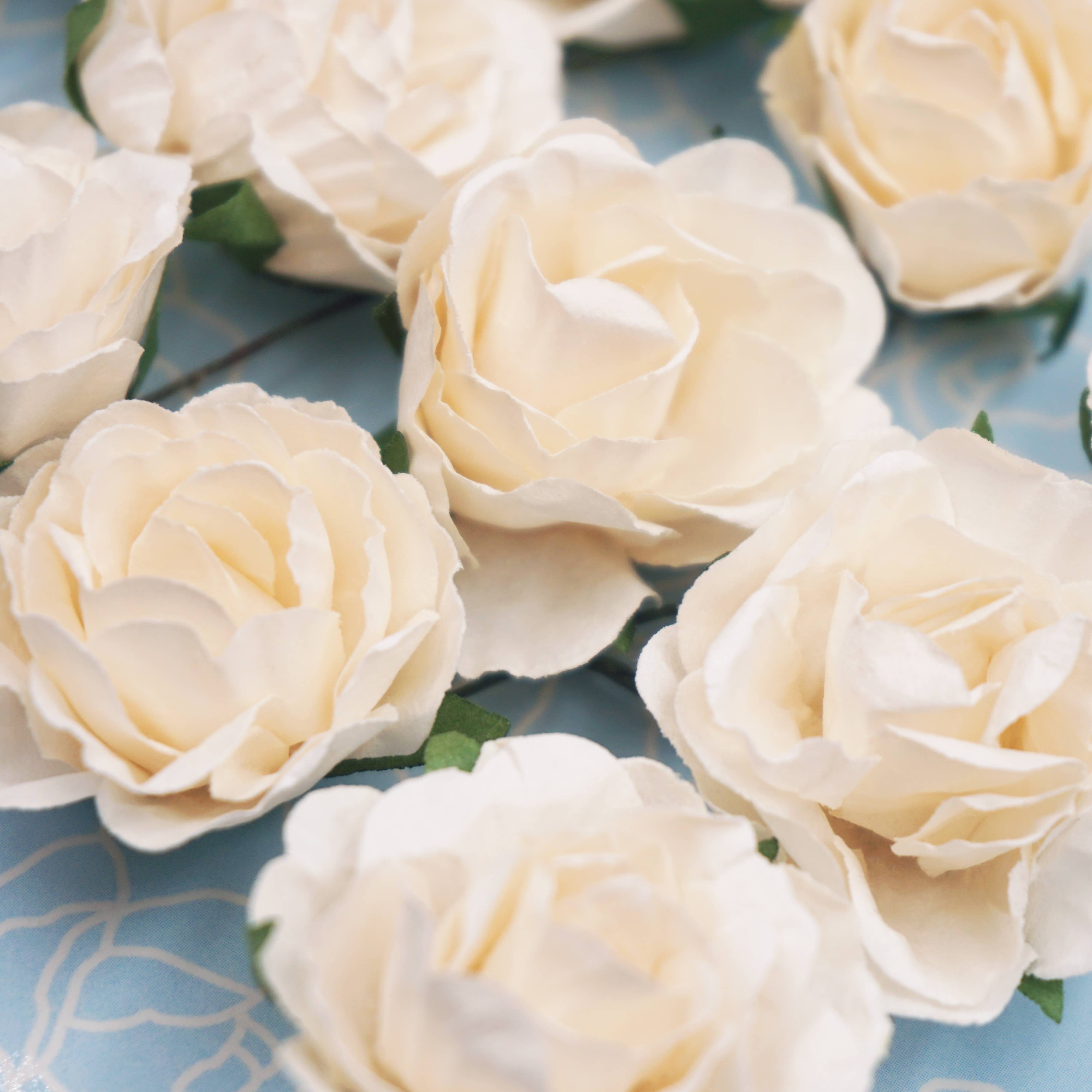 Angels Craft - Wholesale Artificial Flowers - Paper Flowers (Roses) with wire, 12-ct 1.57"4