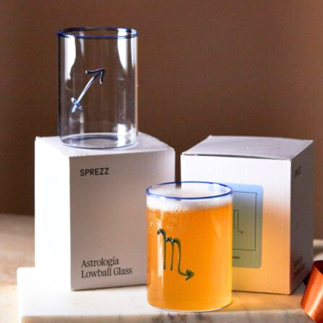 Blue Scorpio Lowball Glass for wholesale on Faire4