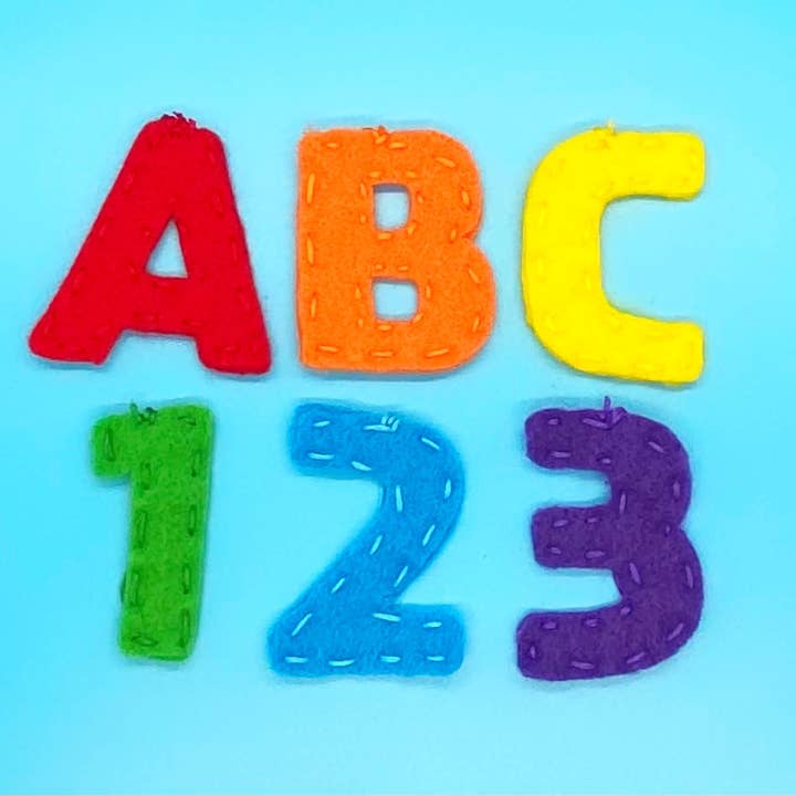 Lot de 6 mini décorations en feutre faites à la main ABC123 pour la rentrée des classes pour la vente par Felterrific