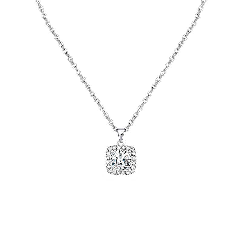 AMORINO SRL - Wholesale Pendant/Charm Necklace - NECKLACE WITH SQUARE ZIRCON PENDANT - MY25496B4720