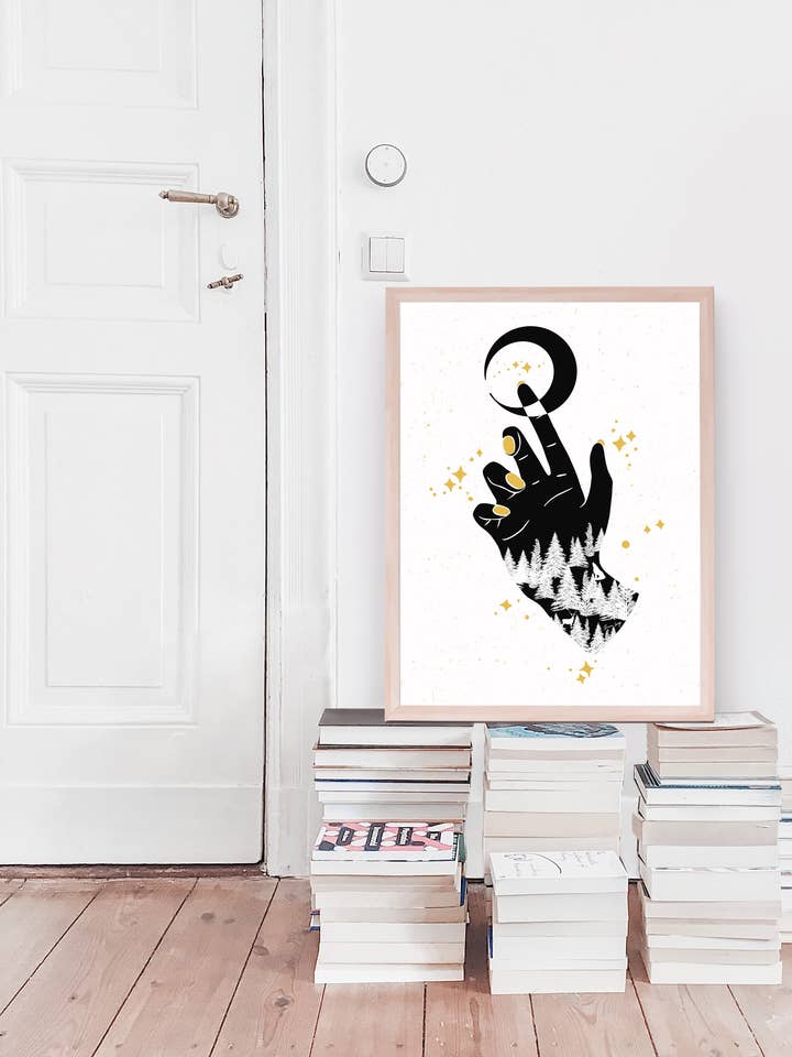 Diana goddess of the moon giclee print for wholesale by Sheena lange Illustrations