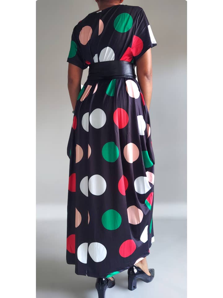 India Batik - Wholesale Dress - Women's - Bubble Dress/Multi Color /Polkadot