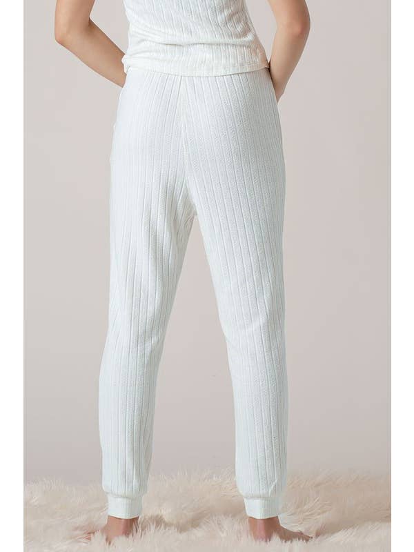 Urban Daizy - Wholesale Lounge Sweatpants/Joggers - Women's - Pointelle Knit Tapered Drawstring Joggers