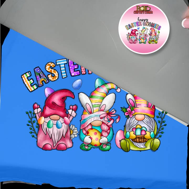 Happy Easter Gnomies DTF Print for wholesale by ROTD Crafter's Corner