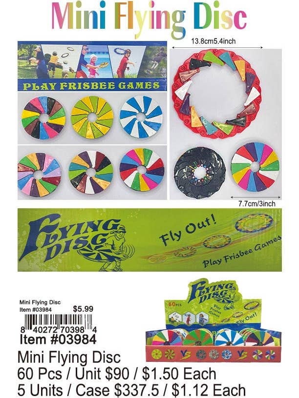 Mini Flying Disc for wholesale by Puka Creations