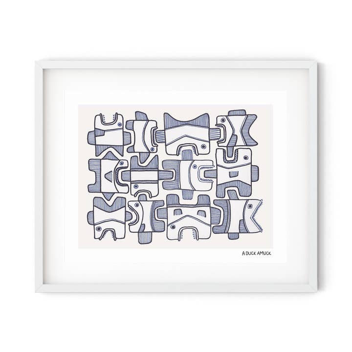 School of Fish #1 (Print) for wholesale by A Duck Amuck Gift Shop & Art Studio