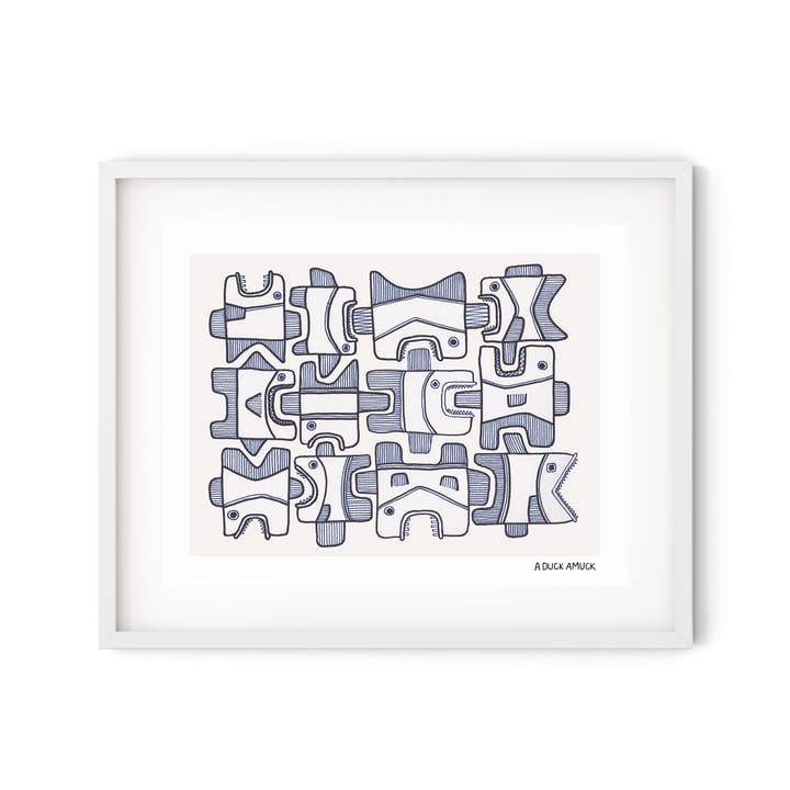 Fischschule #1 (Gedruckt) für den Großhandel von A Duck Amuck Gift Shop & Art Studio