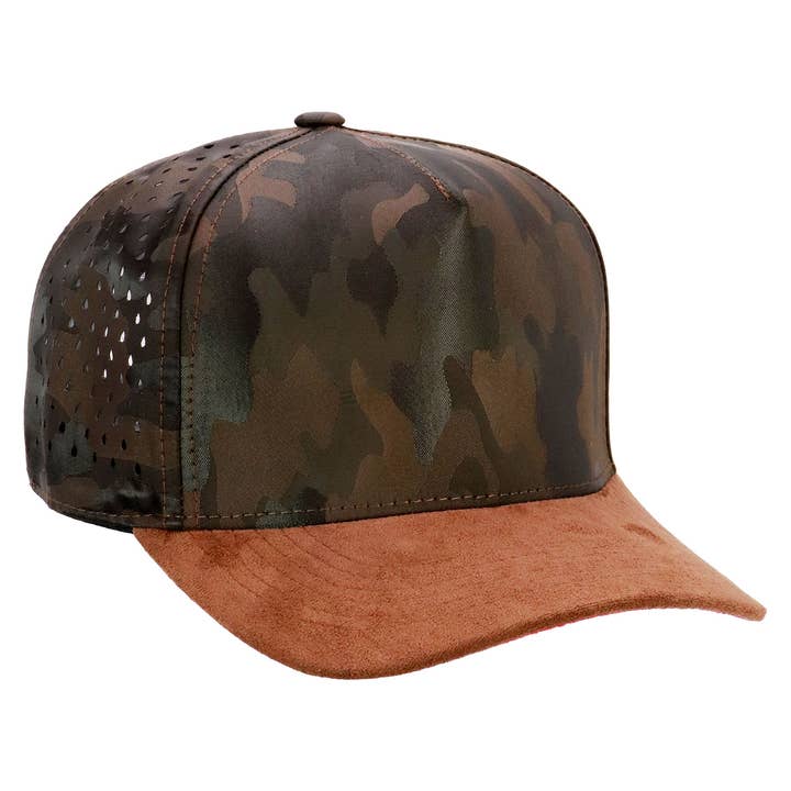 Cap Zone - Wholesale Baseball cap – Unisex - Camo 5 Panel Vegan Suede Brim Perforated Cap19