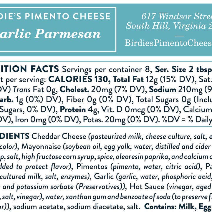 Birdie's Pimento Cheese - Wholesale Cheese - Booster Pack: Click the box, give us the details