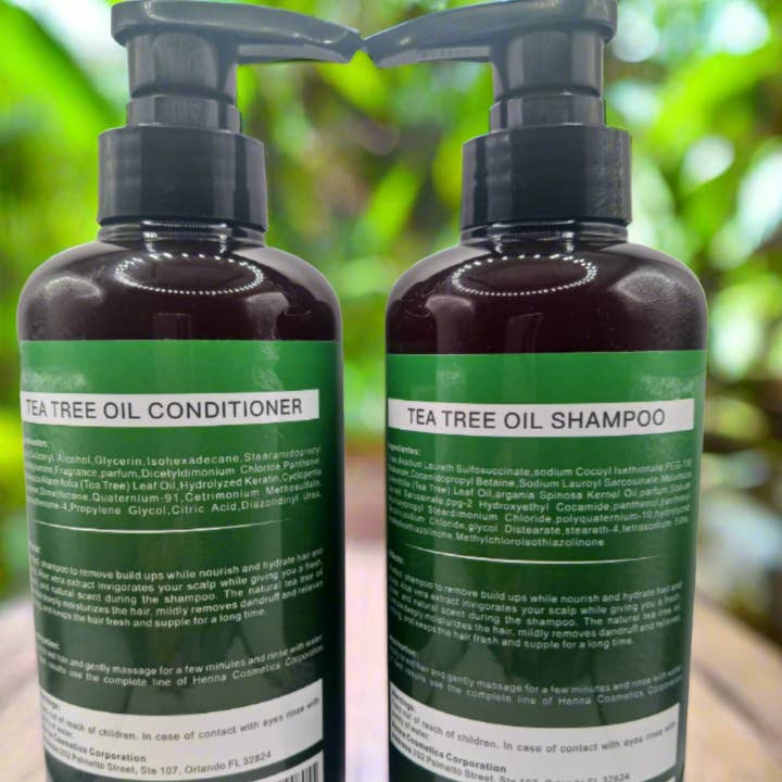 Henna Cosmetics Tea Tree Oil Shampoo / Conditioner kit - Sulfate Paraben Free 16.9 FL oz. for wholesale by Henna Cosmetics Cypri