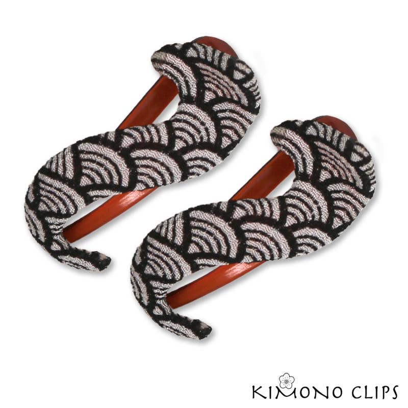 Kimono Clips - Wholesale Hair Clip - Women's - 354w/blk black and white small "S"0