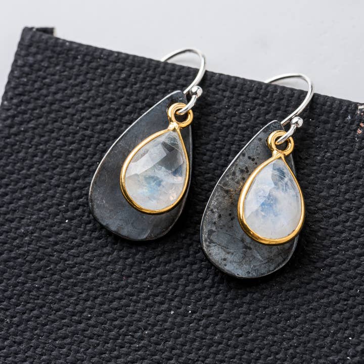 Moonstone Black Petal Earrings for wholesale by Original Hardware