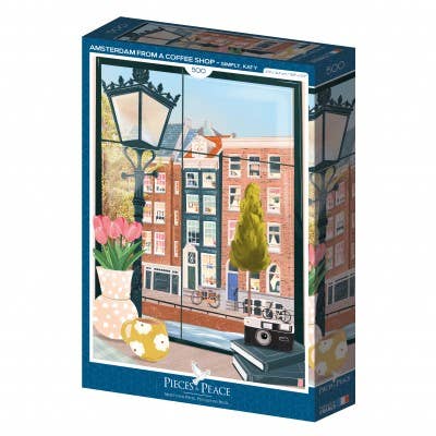 500 Piece Puzzle - Amsterdam from a Coffee Shop # for wholesale by Pieces & Peace
