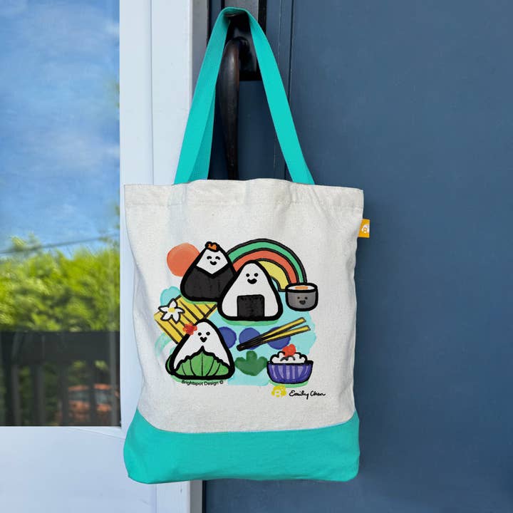 Onigiri Canvas Tote Bag for wholesale by Brightspot Design