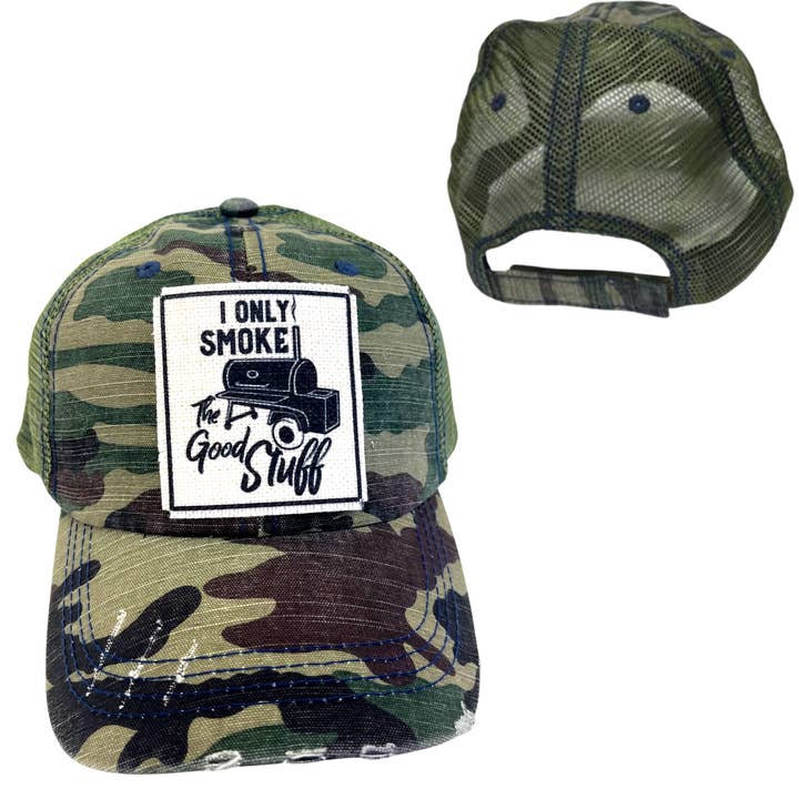 I ONLY SMOKE THE GOOD STUFF CAP | UNISEX HAT | DISTRESSED for wholesale by dkhandmade