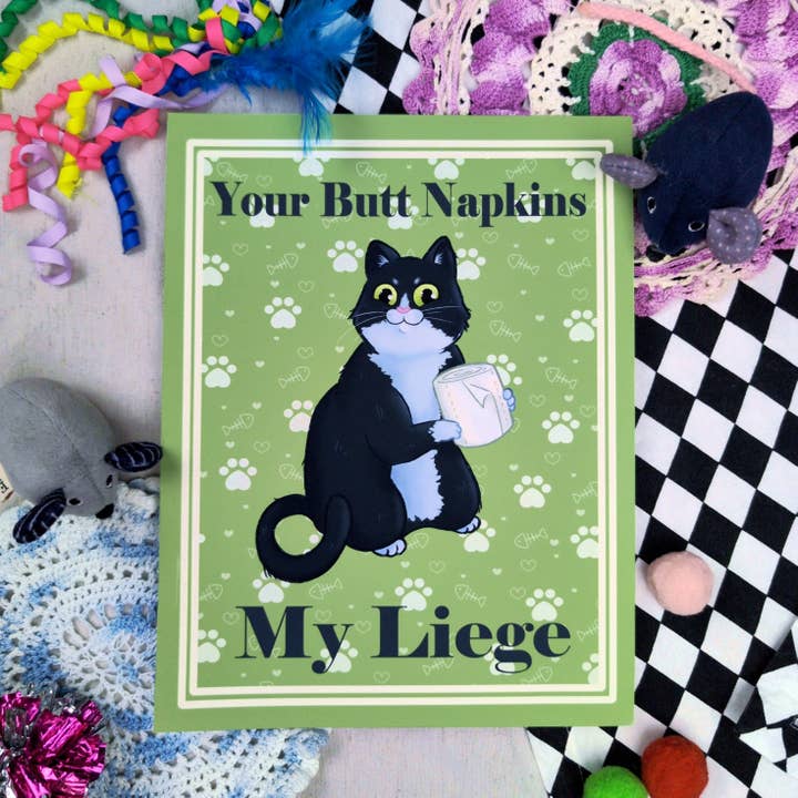 Kat the Goblin - Wholesale Art Print - Butt Napkins Cats - Print2