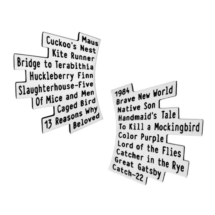 'Banned Books' Earrings - Burst Studs ♻️ Recycled for wholesale by Bold Standard