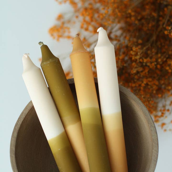 Miss Wildhorse - Wholesale Tapered Candle/Candlestick - Set of 4 dip dye candles *SKOG*